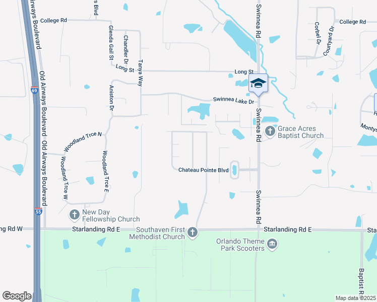 map of restaurants, bars, coffee shops, grocery stores, and more near 608 Chatfield Cove in Southaven