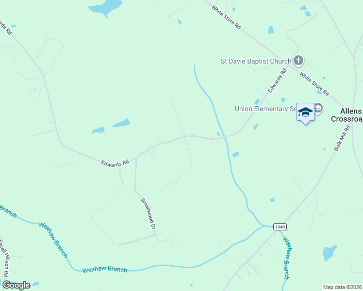 map of restaurants, bars, coffee shops, grocery stores, and more near 2500 Cocoon Run in Wingate