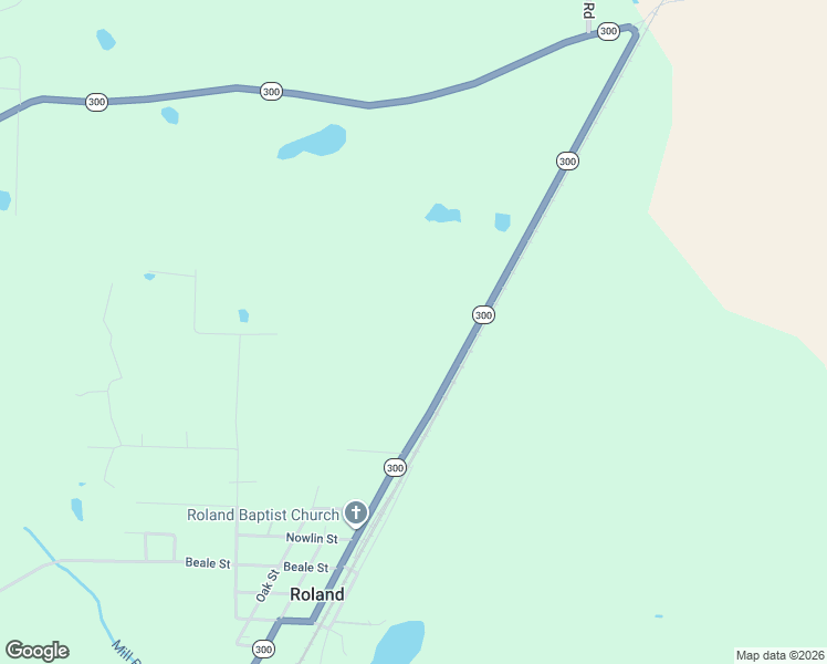 map of restaurants, bars, coffee shops, grocery stores, and more near 19515 Arkansas 300 in Roland