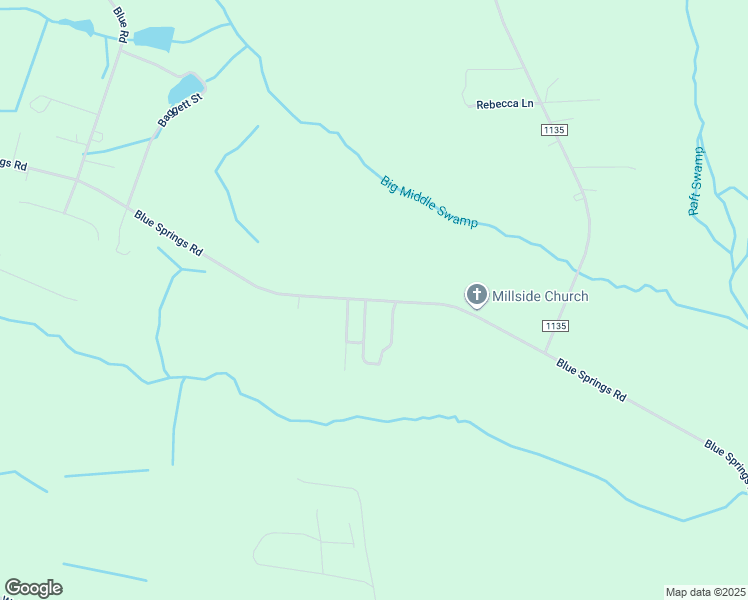 map of restaurants, bars, coffee shops, grocery stores, and more near 4013 Blue Springs Road in Red Springs