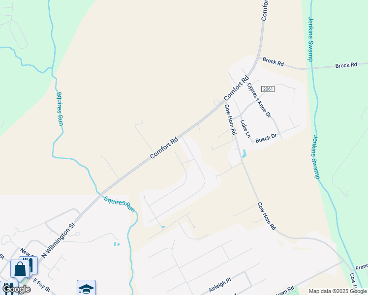 map of restaurants, bars, coffee shops, grocery stores, and more near 104 Maidstone Drive in Richlands