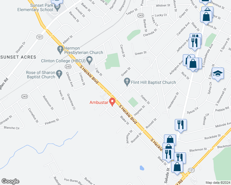 map of restaurants, bars, coffee shops, grocery stores, and more near 378 Lige Street in Rock Hill