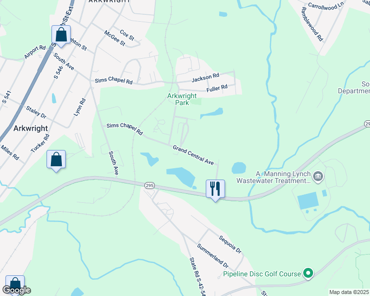 map of restaurants, bars, coffee shops, grocery stores, and more near 335 Grand Central Avenue in Spartanburg