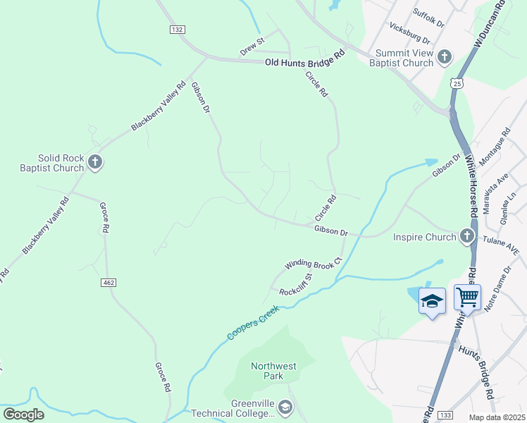 map of restaurants, bars, coffee shops, grocery stores, and more near 330 Gibson Drive in Greenville