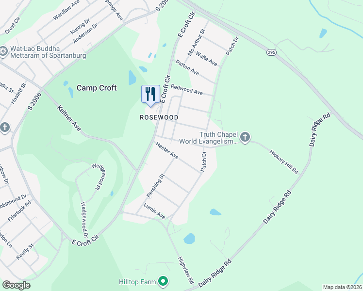 map of restaurants, bars, coffee shops, grocery stores, and more near in Spartanburg County