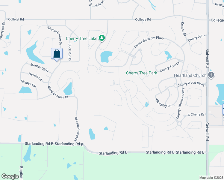 map of restaurants, bars, coffee shops, grocery stores, and more near 2207 Redbud Cove in Southaven