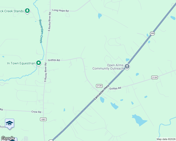 map of restaurants, bars, coffee shops, grocery stores, and more near 5918 Griffith Road in Monroe