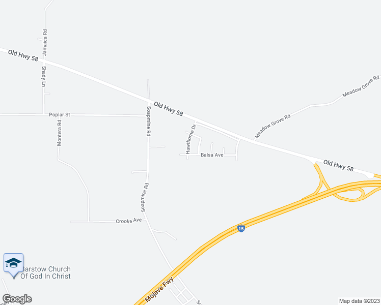 map of restaurants, bars, coffee shops, grocery stores, and more near 31060 Balsa Avenue in Barstow