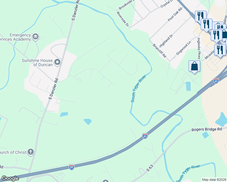 map of restaurants, bars, coffee shops, grocery stores, and more near 388 Bright Farm Road in Duncan