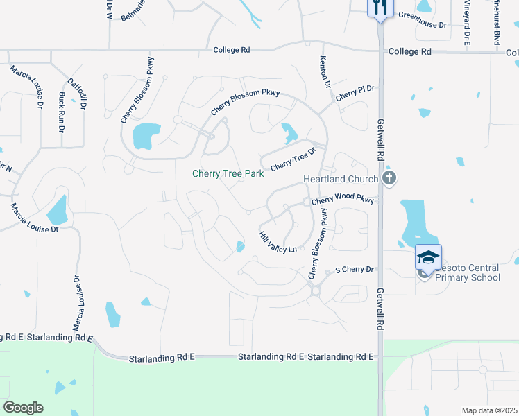 map of restaurants, bars, coffee shops, grocery stores, and more near 2553 Woodcutter Drive in Southaven