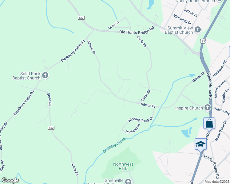 map of restaurants, bars, coffee shops, grocery stores, and more near 330 Gibson Drive in Greenville