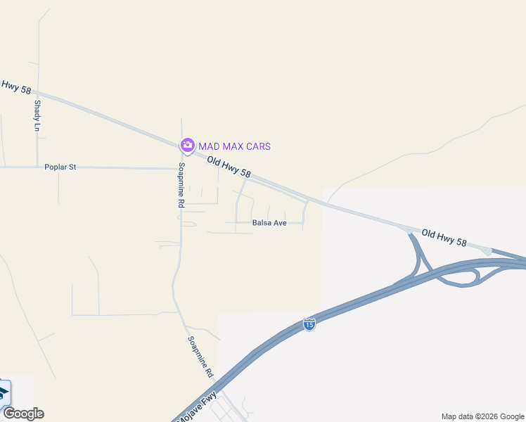 map of restaurants, bars, coffee shops, grocery stores, and more near 36370 Oleander Place in Barstow