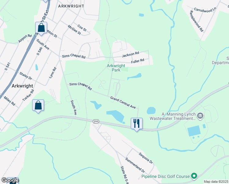 map of restaurants, bars, coffee shops, grocery stores, and more near 341 Junction Ridge Park in Spartanburg