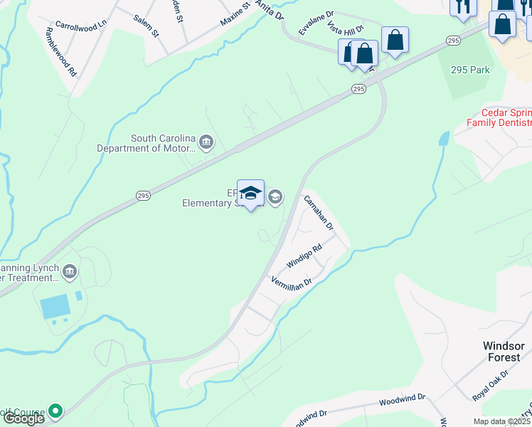 map of restaurants, bars, coffee shops, grocery stores, and more near 150 Old Canaan Road in Spartanburg