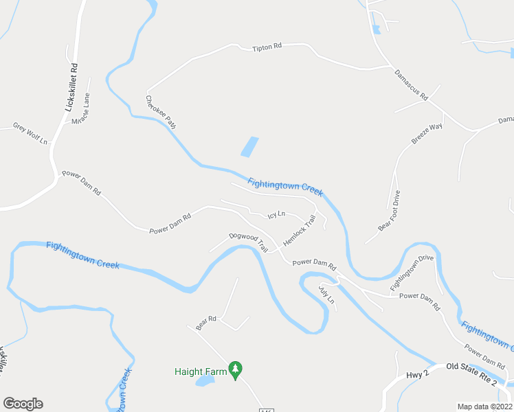 map of restaurants, bars, coffee shops, grocery stores, and more near 222 Icy Lane in Blue Ridge