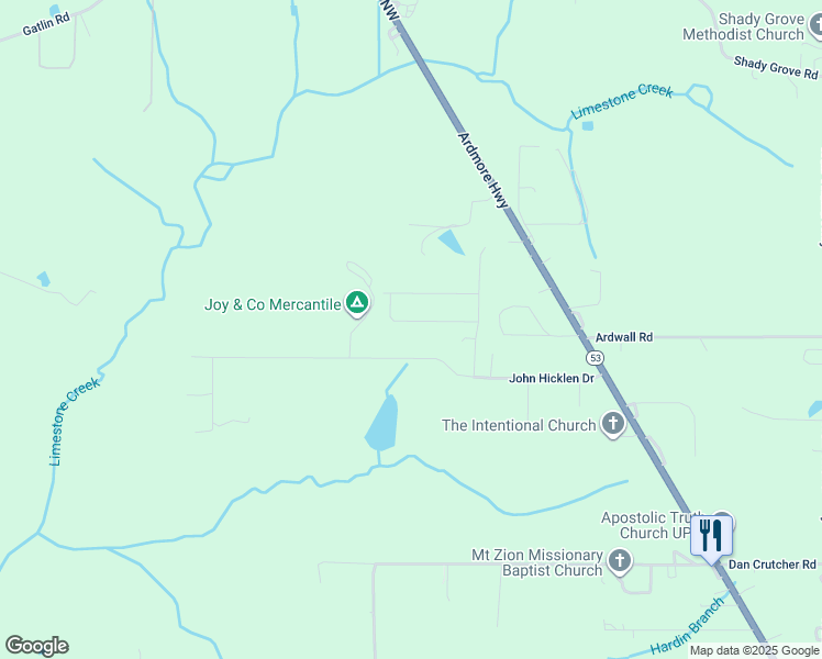 map of restaurants, bars, coffee shops, grocery stores, and more near 112 Coyote Drive in Toney