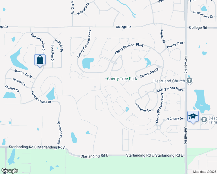 map of restaurants, bars, coffee shops, grocery stores, and more near 3313 Marion Lane in Southaven