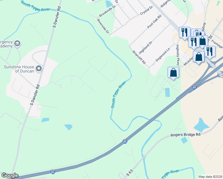 map of restaurants, bars, coffee shops, grocery stores, and more near 952 Echo Ridge Drive in Duncan