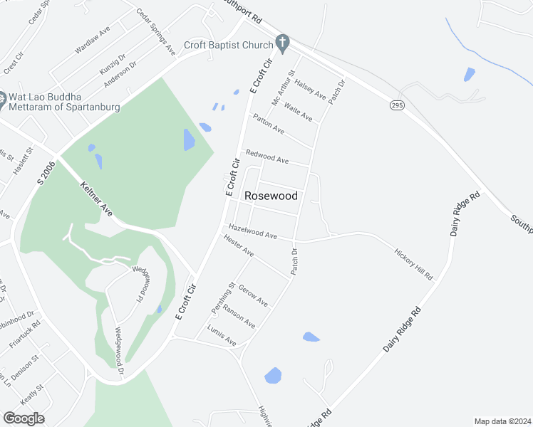 map of restaurants, bars, coffee shops, grocery stores, and more near 260 Cedarwood Avenue in Spartanburg
