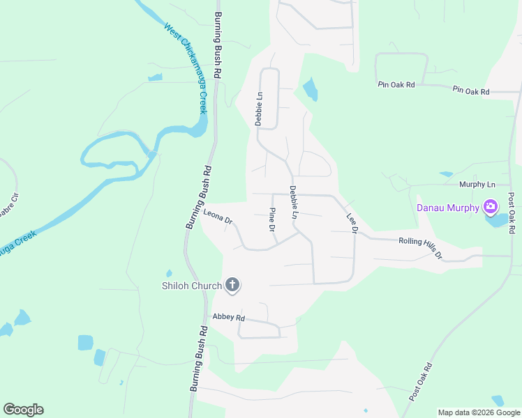 map of restaurants, bars, coffee shops, grocery stores, and more near 155 Pine Drive in Ringgold