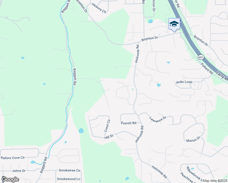 map of restaurants, bars, coffee shops, grocery stores, and more near 64 Apple Lane in Ringgold