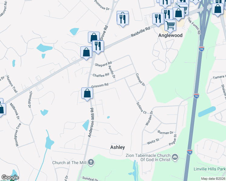 map of restaurants, bars, coffee shops, grocery stores, and more near 41 Tillotson Road in Spartanburg