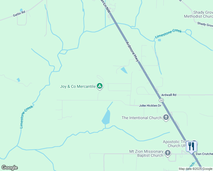 map of restaurants, bars, coffee shops, grocery stores, and more near 122 Coyote Drive in Toney