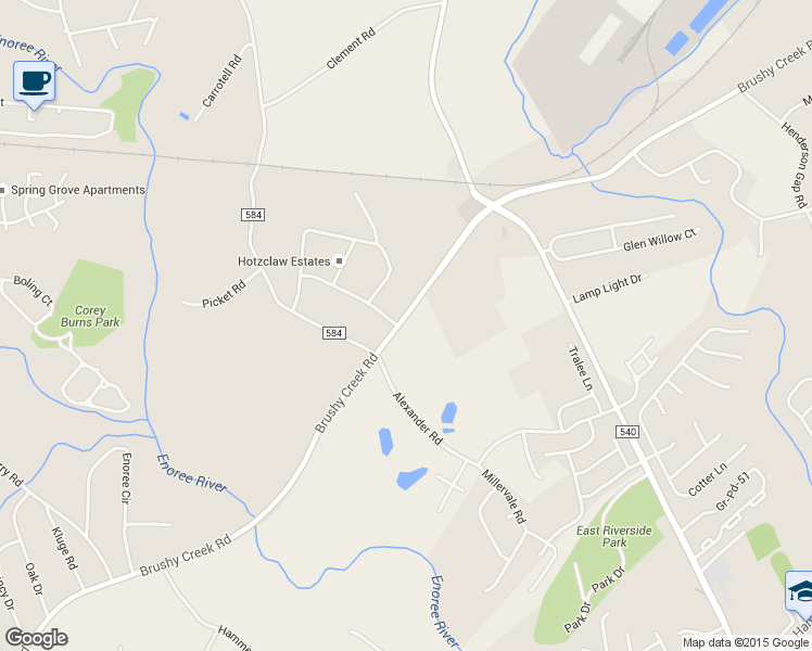 map of restaurants, bars, coffee shops, grocery stores, and more near 3254 Brushy Creek Road in Greer