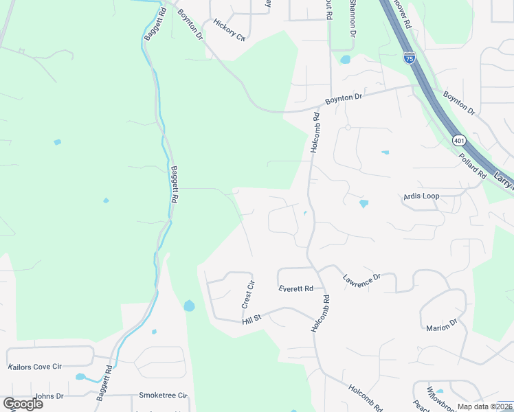 map of restaurants, bars, coffee shops, grocery stores, and more near 64 Apple Lane in Ringgold