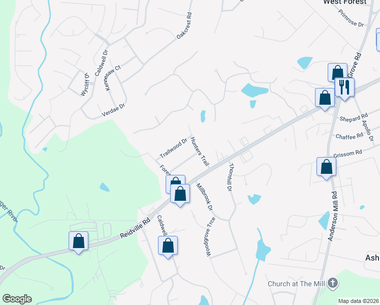 map of restaurants, bars, coffee shops, grocery stores, and more near 105 Derby Downs in Spartanburg