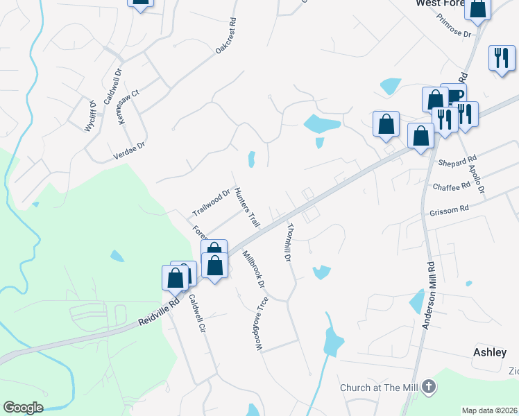 map of restaurants, bars, coffee shops, grocery stores, and more near 3130 Reidville Road in Spartanburg