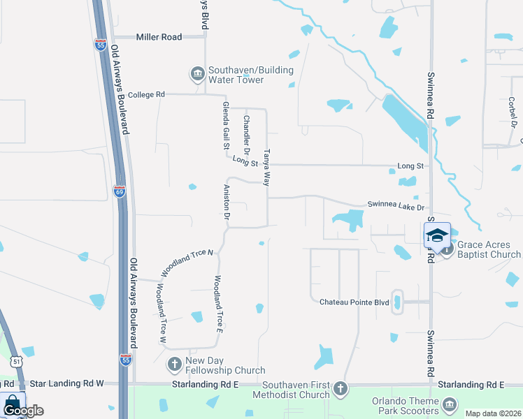 map of restaurants, bars, coffee shops, grocery stores, and more near 486 Sandra Alice Street in Southaven