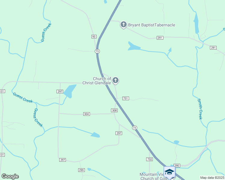 map of restaurants, bars, coffee shops, grocery stores, and more near 4584 Alabama 73 in Bryant