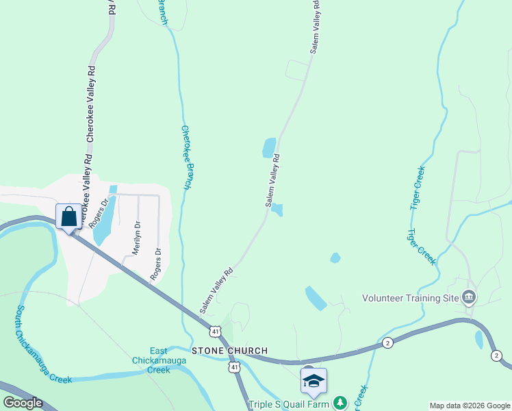 map of restaurants, bars, coffee shops, grocery stores, and more near in Ringgold