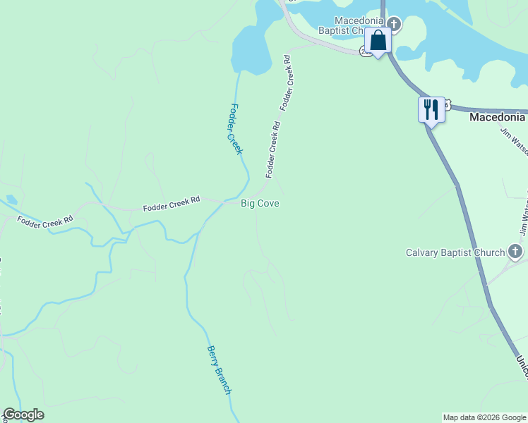 map of restaurants, bars, coffee shops, grocery stores, and more near 2325 Fodder Creek Mill Road in Hiawassee