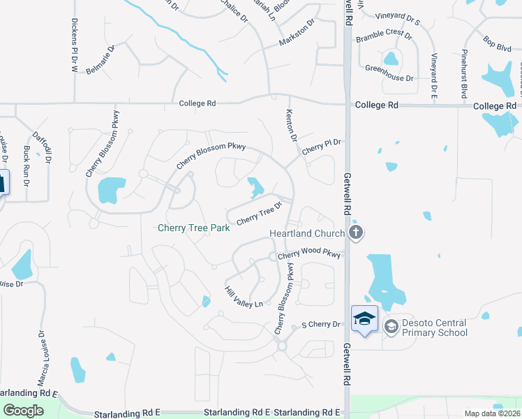 map of restaurants, bars, coffee shops, grocery stores, and more near 2700 Cherry Tree Drive in Southaven
