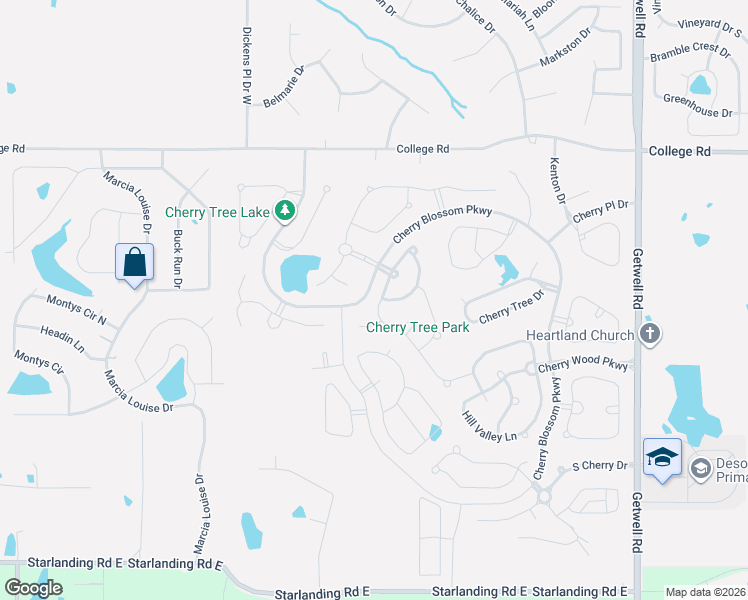 map of restaurants, bars, coffee shops, grocery stores, and more near 3639 Woodcutter Drive in Southaven