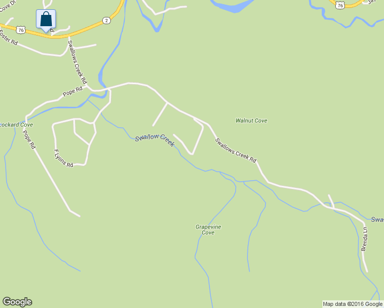 map of restaurants, bars, coffee shops, grocery stores, and more near 4040 Nowland Lane in Hiawassee