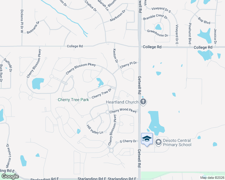 map of restaurants, bars, coffee shops, grocery stores, and more near 2767 Cherry Tree Drive in Southaven
