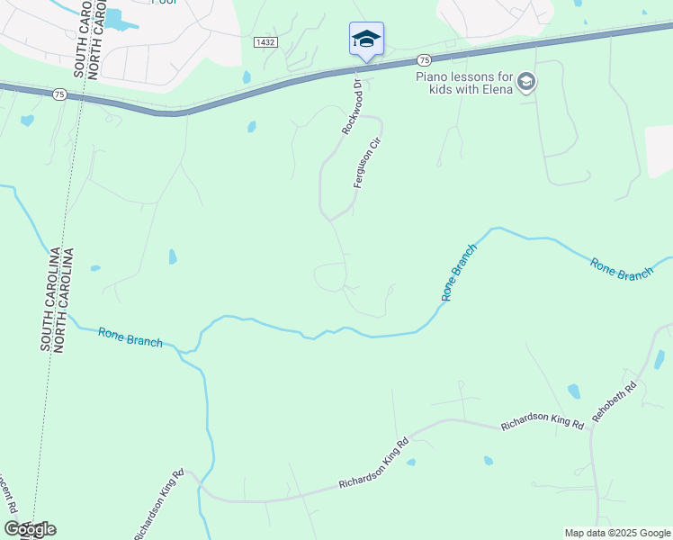 map of restaurants, bars, coffee shops, grocery stores, and more near 4700 Rockwood Drive in Waxhaw