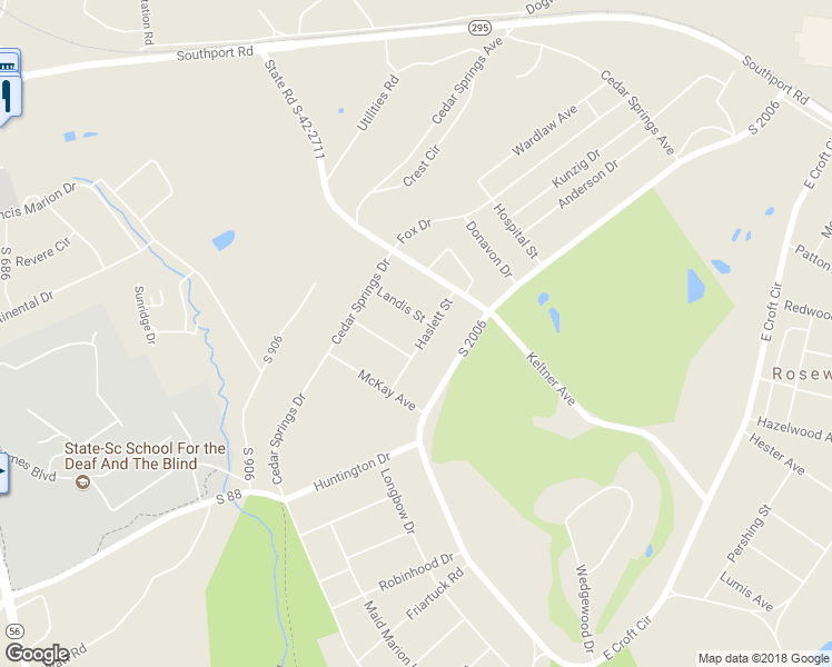 map of restaurants, bars, coffee shops, grocery stores, and more near 224 Haslett Street in Spartanburg