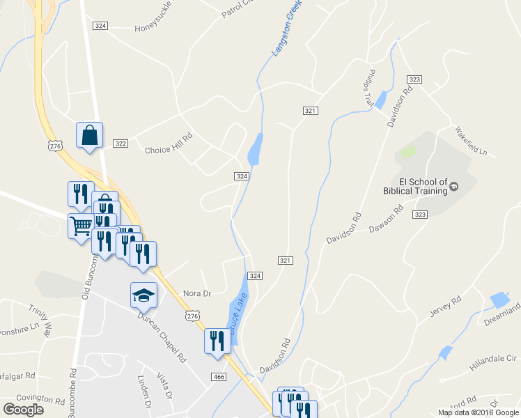 map of restaurants, bars, coffee shops, grocery stores, and more near 1314 North Parker Road in Greenville