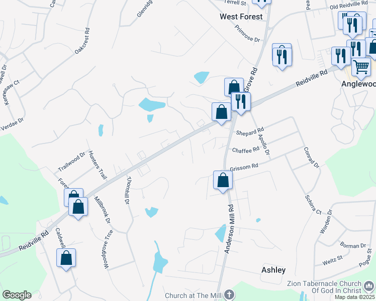 map of restaurants, bars, coffee shops, grocery stores, and more near 113 Coldspring Drive in Spartanburg