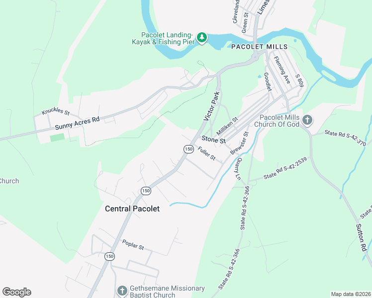 map of restaurants, bars, coffee shops, grocery stores, and more near 1345 South Carolina 150 in Pacolet