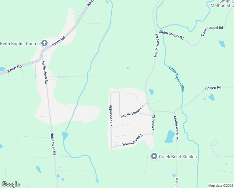 map of restaurants, bars, coffee shops, grocery stores, and more near 269 Appaloosa Drive in Tunnel Hill