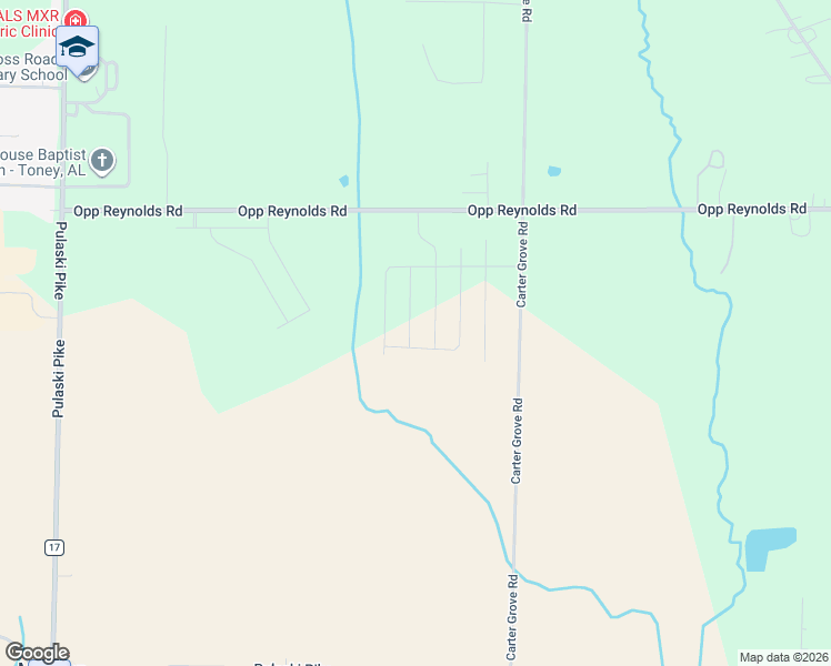 map of restaurants, bars, coffee shops, grocery stores, and more near 409 Carter Grove Road in Toney