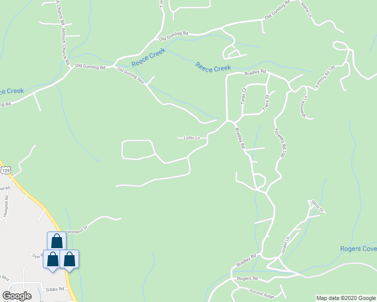 map of restaurants, bars, coffee shops, grocery stores, and more near 2400 Loftis Mountain Road in Blairsville