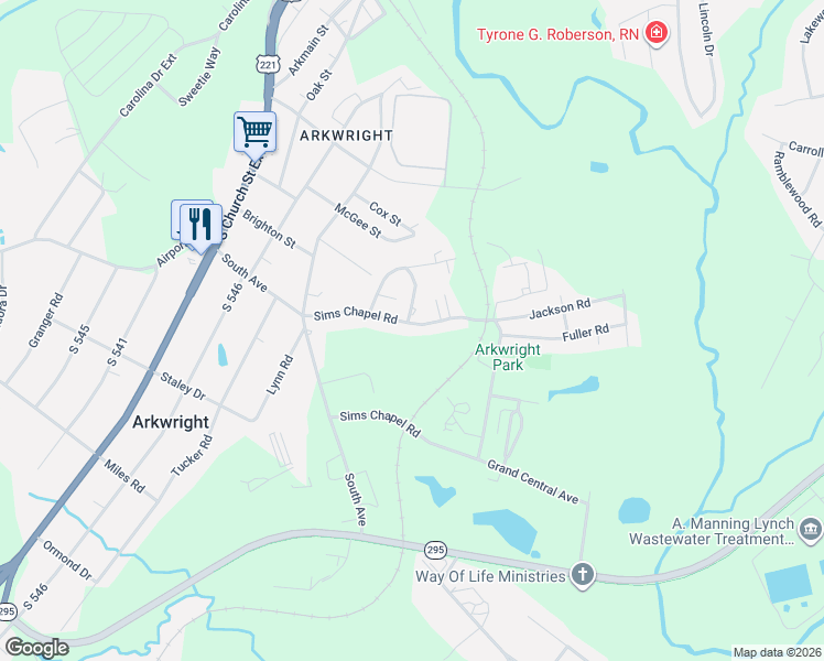 map of restaurants, bars, coffee shops, grocery stores, and more near 330 Sims Chapel Road in Spartanburg
