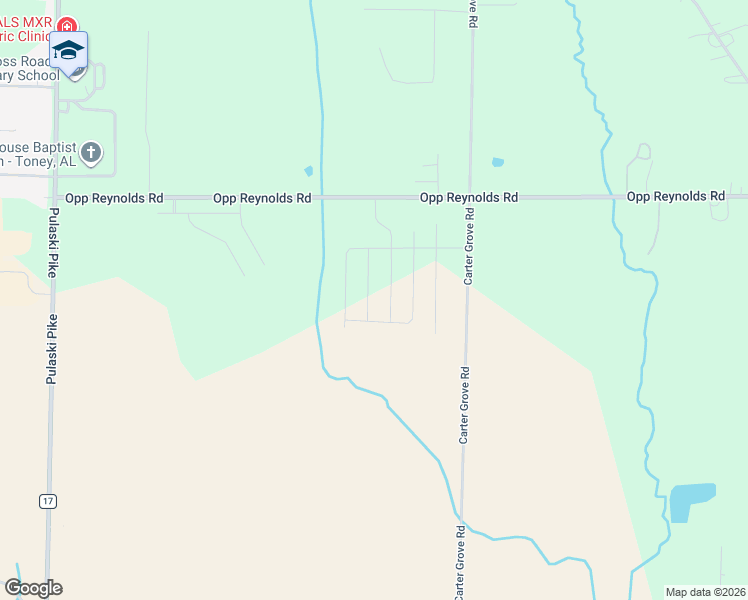 map of restaurants, bars, coffee shops, grocery stores, and more near 409 Carter Grove Road in Toney