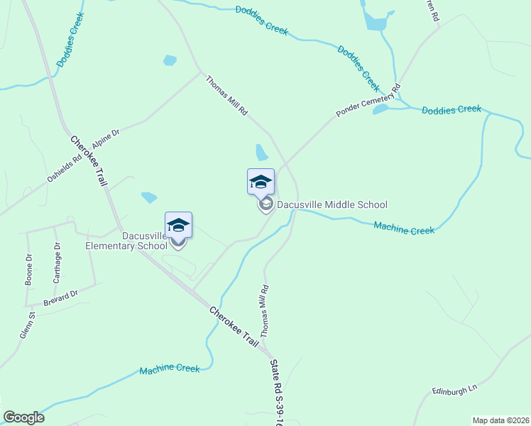 map of restaurants, bars, coffee shops, grocery stores, and more near 899 Thomas Mill Road in Easley